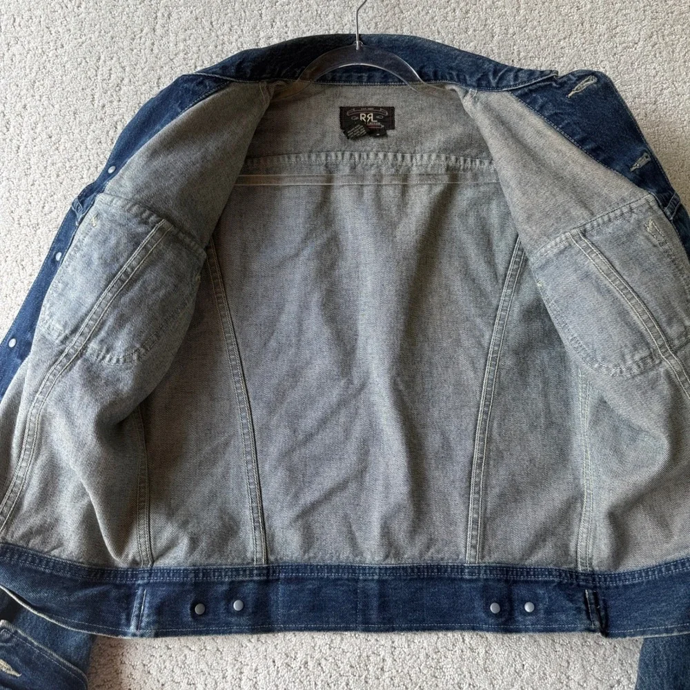 RRL Double RL Denim Trucker Jacket Mens Small Indigo Vintage 90s Levi's Style